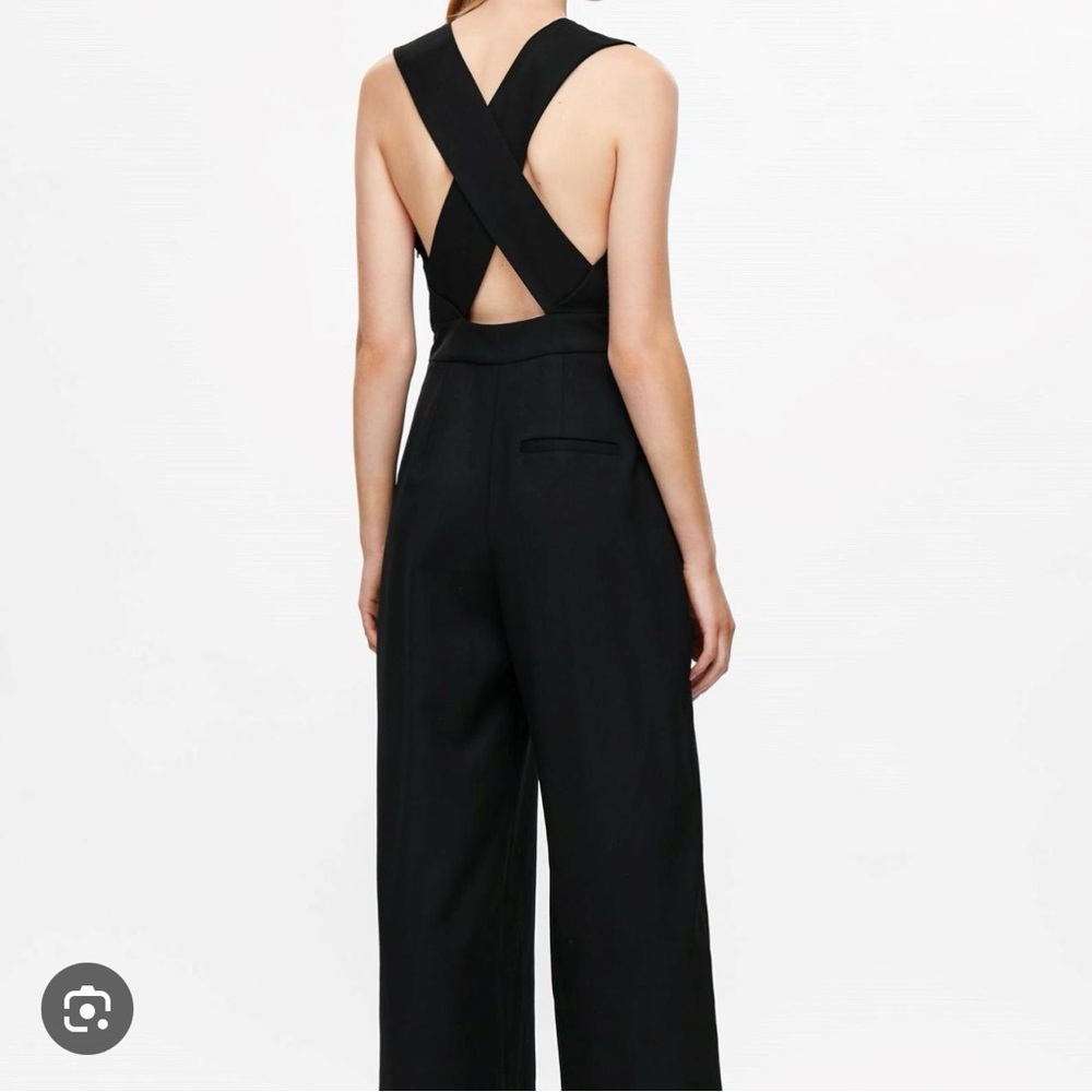 COS Black Wide-Leg Jumpsuit Romper with Criss-Cross Back